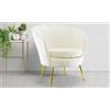 Poltrona Con Schienale A Conchiglia : Beige