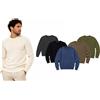 Via Toledo Pullover Da Uomo Girocollo In Lana Merinos: Marrone Taglia 2xl