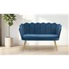 Divano A Due Posti A Forma Di Conchiglia: Blu