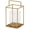 Tono Su Tono Lanterna Metallo con Vetro 100 x 100 x 180 Mm Oro
