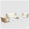 EDG Enzo De Gasperi Set Salottino 100% Alluminio Divano 2 Poltrone e Tavolino Bianco