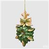 EDG Enzo De Gasperi Addobbo Stella Green Gold H17,5 Ø12 cm - Decorazione di Natale