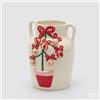 EDG Enzo De Gasperi Vaso Anfora Pino con Decori White Red in Ceramica H30 Ø22 cm - Natale