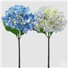 EDG Enzo De Gasperi Ortensia Ramo con Foglie Ass. H 50 Cm Pianta Artificiale Blu Chiaro o Scuro 1 Pz