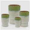 EDG Enzo De Gasperi Set 4 Vasi Glaze Atlas Righe Mix Verde Ceramica