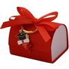 L'Arcolaio Scatola Box con Portachiavi Bomboniera 7 x 5 Cm Portaconfetti Laurea Rosso 1 Pz