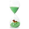 WD LifeStyle Clessidra in Vetro Borosilicato con Decoro interno Bassotto Verde Marrone