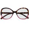 OKKIA Occhiale da Lettura Mod. Verona Premontato Butterfly Soft Touch-Spring Anti Luce Blu Havana Pink Diottrie 2.00