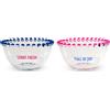 WD LifeStyle Set 2 Ciotole 500 Ml in Vetro Decorazione "Start fresh" e "Full of joy" Rosa Blu