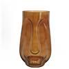 Vimin Box Vaso Testa Tribale Vetro D 14 - 19 Cm H 30 Cm Ambra