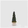 EDG Enzo De Gasperi Candela Babbo Natale Testa Pino H 19 Cm Bianco Verde