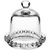 L'Arcolaio Cupola piccola con piatto - Vetro trasparente bordo decorato H 10 D 9,5 cm