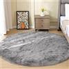 ORINOVA Tappeto Peloso Grau Rotondo 180 cm Tappeti Morbido Rug Scendiletto Camera da Letto Lavabile in Lavatrice Moderno Salotto