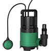 VOUNOT® Pompa Sommersa per Acque Sporche, Pompa Immersione, Portata Max 8000 l/h, Prevalenza Max 5.5 m, Immersione max 7m, Impurità Ø 25 mm, con Interruttore a Galleggiante, Verde