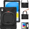 Dusgixar Cover Custodia per iPad (A16) 11a Gen (11 Pollici, 2025), Rugged Custodia Protettiva Antiurto con Supporto Girevole a 360 Gradi, Tracolla Regolabile