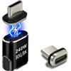 blicadijo Adattatore magnetico USB-C 240W 80Gbps 8K 24-Pin per PC, tablet, smartphone | 1 adattatore + 1 contatto magnetico sostitutivo, ricarica & dati per PC/TV/monitor, Plug&Play, stabile, durevole, neri
