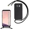 SLWYF Custodia per Samsung Galaxy S8 Plus Cover con Cordino, Silicone Antiurto TPU Morbido Corda Collana Necklace Regolabile Stylish con Catena Ultra Sottile Cover Case, Nero