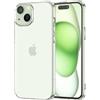 NEW'C Cover per iPhone 15, Trasparente TPU Morbido Antiurto Sottile | 6,1 Pollici, Silicone Gel, Antiurto, Antigraffio, Sottile