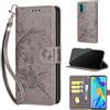 SIENIANLINE Cover per Huawei P30 Pro custodia portafoglio Farfalla Grigio | 3 scomparti carte, 1 tasca banconote, Chiusura magnetica, Supporto, Pelle PU flip cover per Huawei P30 Pro