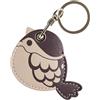 Dingfeiyu Pelle Cover Compreso Portachiavi per Apple Airtag, GPS Localizzatore Custodia per Bambini, Anziani, Animali Domestici, Zaino, Bicicletta, Valigia (uccello marrone)