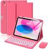 MoKo Custodia con Tastiera per iPad 11a Gen (A16) 11con Mouse,Rosa | per iPad 10a Generazione 10,9 2022,Tastiera Bluetooth Retroilluminata a 7 Colori, Portapenne Incorporato