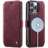KZB Cover Libro per iPhone 14 Pro Max Compatibile con MagSafe, Vino rosso | Protezione RFID, 3 Slot Carte, Pelle PU Premium, Chiusura Magnetica, Antiurto Portafoglio Custodia per iPhone 14 Pro Max