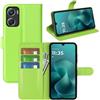 JIUNINE Cover a Libro in Pelle per Motorola Moto G06 / G06 Power, Verde | Custodia Portafoglio Antiurto in Pelle Sintetica a Grana Litchi, Portacarte, Chiusura Magnetica, Supporto Regolabile