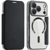 MODFYN Cover per iPhone 17 Pro Max con Porta Carte, Premium Libro Portafoglio Pelle PU Flip Clear Blocco RFID Case Wallet Antiurto Custodia per Apple 17 Pro Max.Black