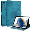 Rostsant Custodia per Samsung Galaxy Tab A8 10.5 Pouces Cover Nuova in pelle PU ripiegabile da Custodia in pelle con stampa dente di leone per Samsung Galaxy Tab A8 2022 SM-X200/SM-X205 Blu