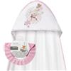 Interbaby Mantellina da bagno per neonati Interbaby + cappellino regolabile, stampa a petali floreali