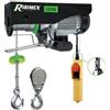 Ribimex Paranco Elettrico da 125/250 Kg con Puleggia, Motore Monofase da 500 W, Cavo in Acciaio di 18 m, Velocità di Sollevamento Fino a 8 m/min per Uso Domestico e Industriale - PE125/250C/1