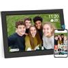 KASTISS Cornice digitale WiFi da 10.1 pollici, cornice digitale con scheda da 16 GB, rotazione automatica, foto istantanea e condivisione video tramite app Frameo (nero)