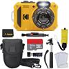 PHOTO4LESS Kodak PIXPRO WPZ2 - Fotocamera digitale resistente e impermeabile, antiurto, 16 MP, zoom ottico 4x, video Full HD 1080p, LCD da 2,7 (giallo), scheda SD da 32 GB, custodia per fotocamera compatta