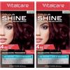 Vitalcare | Colourshine - Colorazione Permanente Professionale, Tinta Capelli Senza Ammoniaca, Tintura Capelli con Cheratina e Olio di Macadamia, n° 4.62, Castano Rosso Irisé (Confezione da 2)