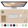 Bloss Tappetino da scrivania in pelle, tappetino per mouse, antiscivolo, 80 x 40 cm, beige