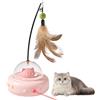 NAVESO Giochi Interattivi per Gatti, 2 in 1 Giochi per Gatti UFO con Laser, Bastoncino Stuzzicante, Rotazione a 360° Gioco Gatto Elettrico in Casa