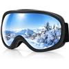 Feelhap Maschera da Sci OTG per Uomo Donna, Anti Nebbia 100% Anti-UV | Occhiali da Sci, Antipolvere Antivento, Compatibile con Occhiali da Vista, Maschere Sci per Snowboard, Motocross, Ciclismo