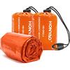 HONYAO Sacco a Pelo d'Emergenza, Coperta di Sopravvivenza Riutilizzabile, Coperta di Isolamento Termico di Primo Soccorso per Outdoor Campeggio Trekking Viaggiare, 2pz