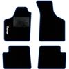 QUEMAR Tappetini Auto per Renault Twingo I, Bordo Blu, 1 Ricamo | 1993-2007 / Kit Tappeti Moquette e Gomma su Misura / Set 2 Anteriori + 2 Posteriori / Ricami e Colori Personalizzati