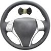 Shining wheat Coprivolante in pelle nera di grano lucido per Nissan Teana Altima 2013-2018 X-Trail Qashqai 2014-2017 Rogue 2014-2016 Pulsar 2015-2018 (linea grigia)