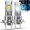 KATUR Lampadina LED H7 40000LM 200W, 800% Luminosa Lampadine H7 LED | Lampadine LED H7 Approvato ECE, 6000K Bianco Brillante, Canbus DC11V-18V, Dimensioni 1:1, Plug & Play, 2 Pezzi