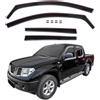 J&J AUTOMOTIVE GP Deflettori per Nissan Navara D40 4-Porte 2005-2015 | 4 deflettori GP per Nissan Navara D40 4-Porte, policarbonato flessibile, finitura nera, canale del finestrino.