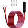 LANMINGLEL, cavo con terminale ad anello O, da accendisigari auto 16AWG, 12V-24V, con spinotto maschio per accendisigari auto, prolunga con fusibile da 15A per inverter, pompa aria