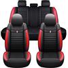 Chifeng Set di 5 coprisedili universali per auto per MG ZS MG5 MG6, in ecopelle, traspiranti e impermeabili e antigraffio (rosso)