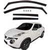 J&J AUTOMOTIVE GP Deflettori per Nissan Juke 2010-2018, 4 pezzi | 4 deflettori GP per Nissan Juke, policarbonato flessibile, finitura nera, canale del finestrino.