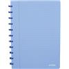 Atoma - Quaderno A4 con anelli - 8 mm a righe con margine, 72 fogli staccabili (144 pagine) - Copertina in polipropilene riciclabile - blu trasparente 23814