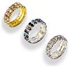 PPX Set di Bigiotteria con 6 Pezzi Anelli, con Strass Oro Argento