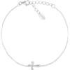 Amen Bracciale da donna collezione Croci in argento 925. Lunghezza pari a: 16 + 3 cm, con finitura in rodio e con zirconi bianchi. La referenza è: BRCROBBZ