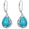 KZX Orecchini pendenti in argento Sterling 925 con turchese, ipoallergenici, gioielli regalo per donne e ragazze