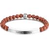 MeMeDIY Braccialetti Personalizzati per Donna Braccialetto Elastico in Pietra Naturale con Targhetta in Acciaio Inossidabile con Nome Inciso e Messaggio Motivazionale Braccialetto da 7,5